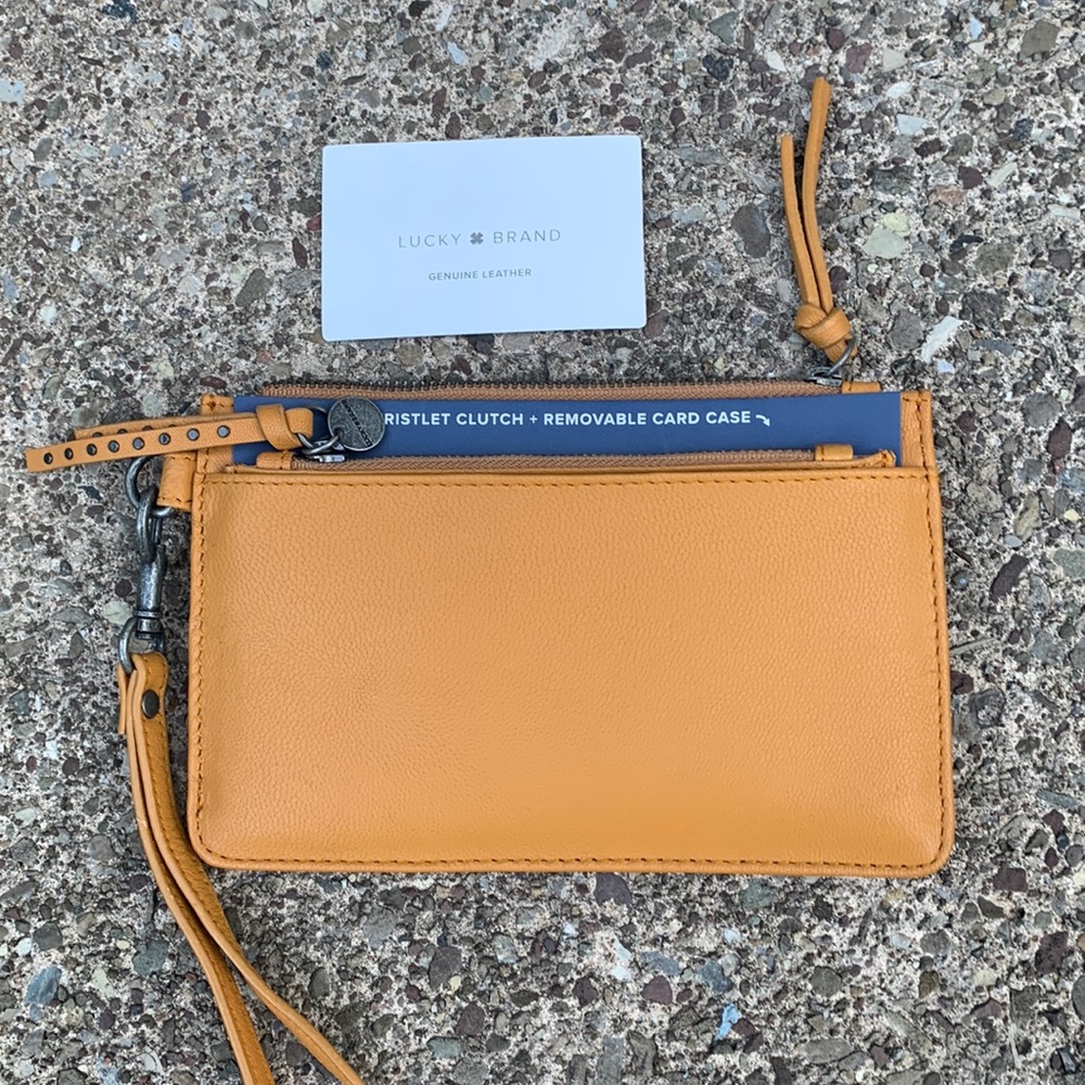 Lucky Brand Orange Wristlet Clutch